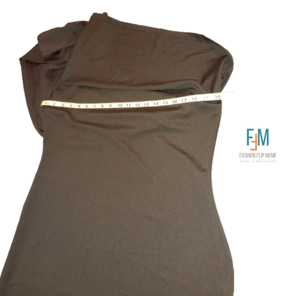 New! One-Shoulder Batwing Drape Bodycon Midi Dress, XL - Picture 11 of 11